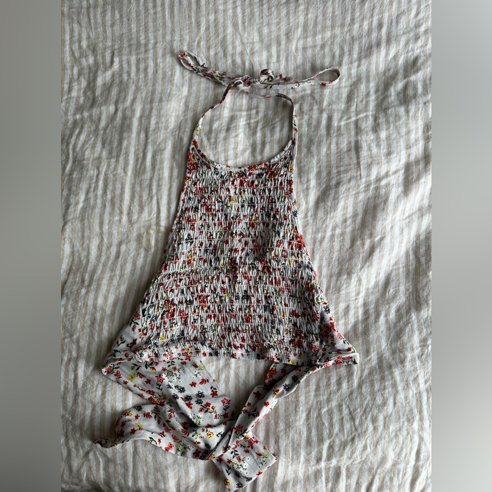Urban outfitters blue floral crop top.